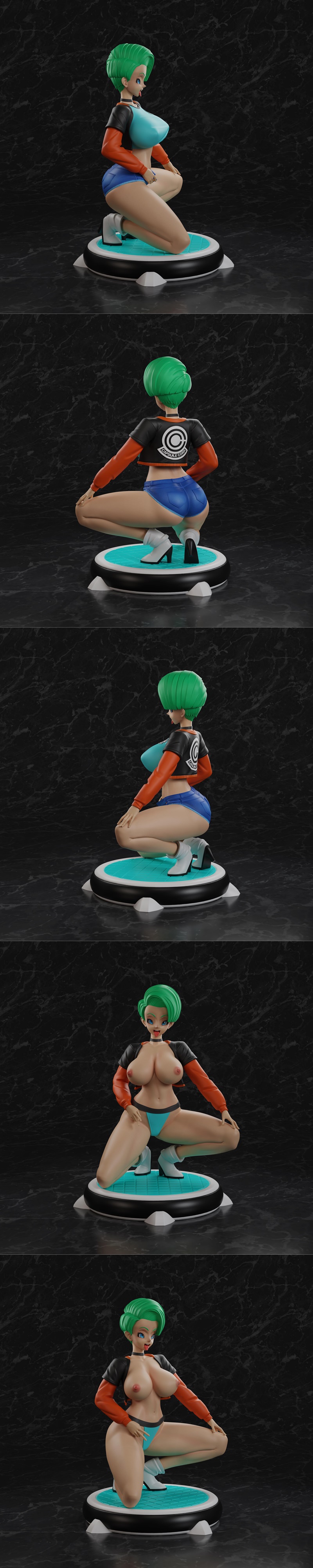 PolyBitsArt-龙珠-布露玛-3D打印模型|PolyBitsArt – Dragon Ball – Bulma – 3D Print Model STL