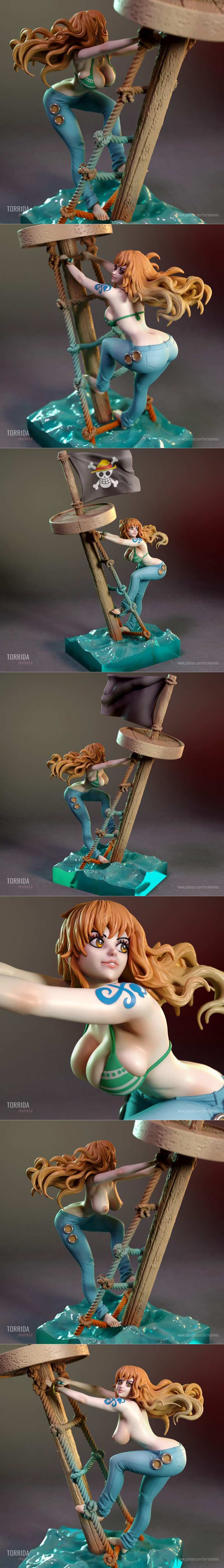 One Piece娜美3D打印模型|Torrida Minis – One Piece – Nami – 3D Print Model STL