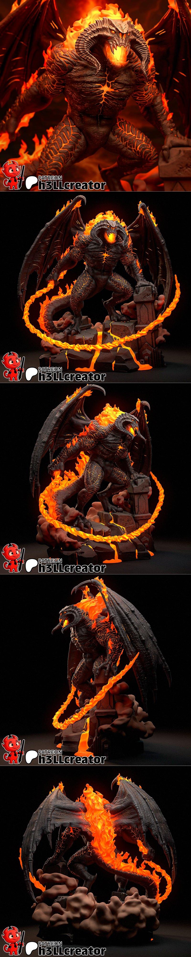 h3LL creator – Balrog – The Lord of the Rings – 3D Print Model STL