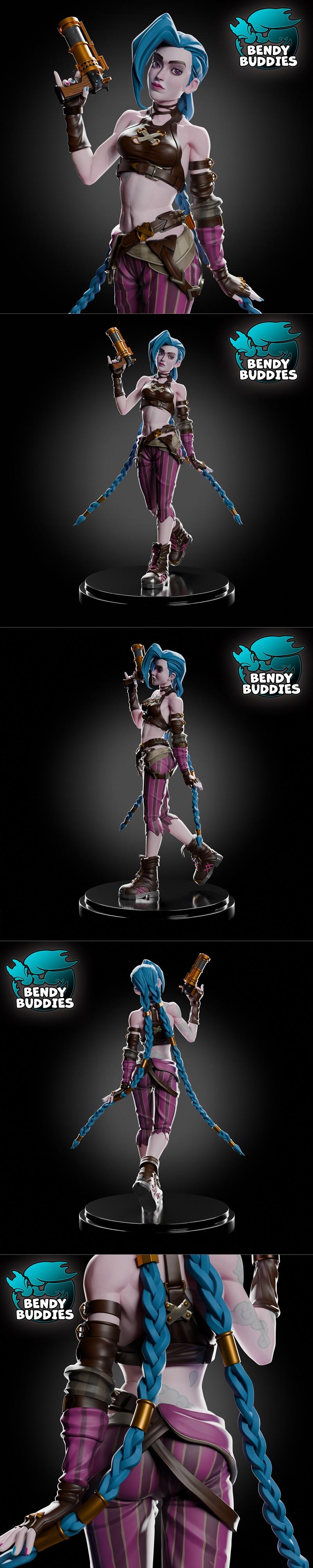 Arcane 3D打印模型：Jinx角色定制雕塑|Jinx Fanart – Arcane – 3D Print Model STL