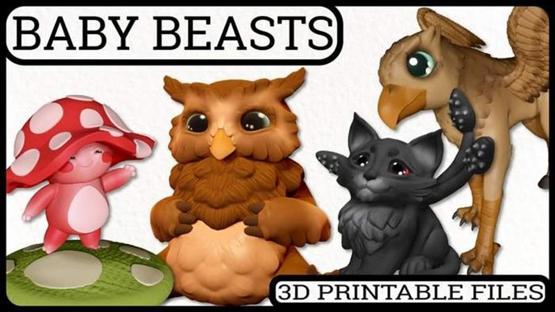 Baby Beasts 3D打印模型|Baby Beasts – 3D Print Model STL