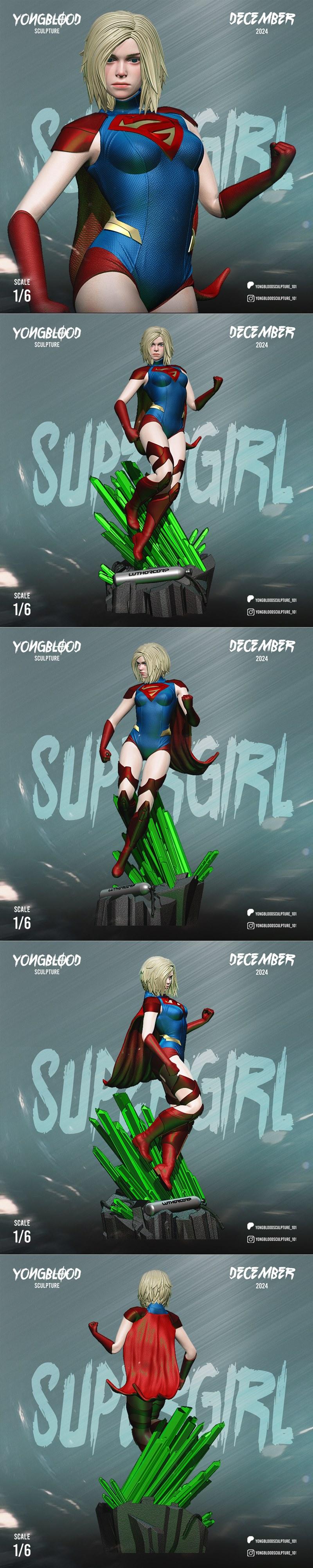 永血雕塑 - 超女 - 3D打印模型|Yongblood Sculpture – Supergirl – 3D Print Model STL