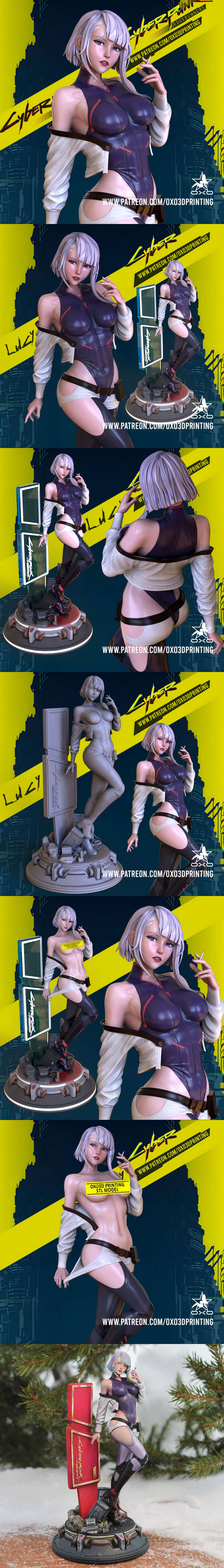 OXO3D Lucy 赛博朋克边缘跑者 3D打印模型|OXO3D – Lucy – CyberPunk Edge Runners – 3D Print Model