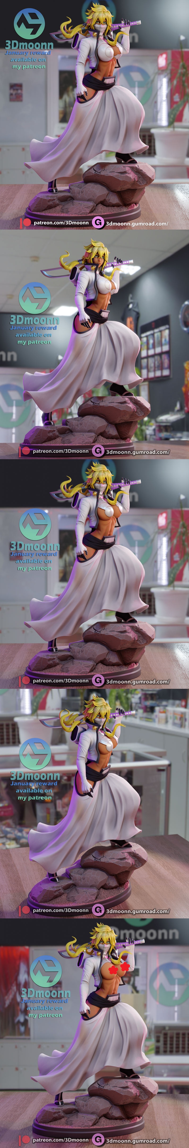 3D打印模型：《进击的巨人》哈鲁贝尔角色造型|3Dmoonn – Tier Harribel – Bleach – 3D Print Model