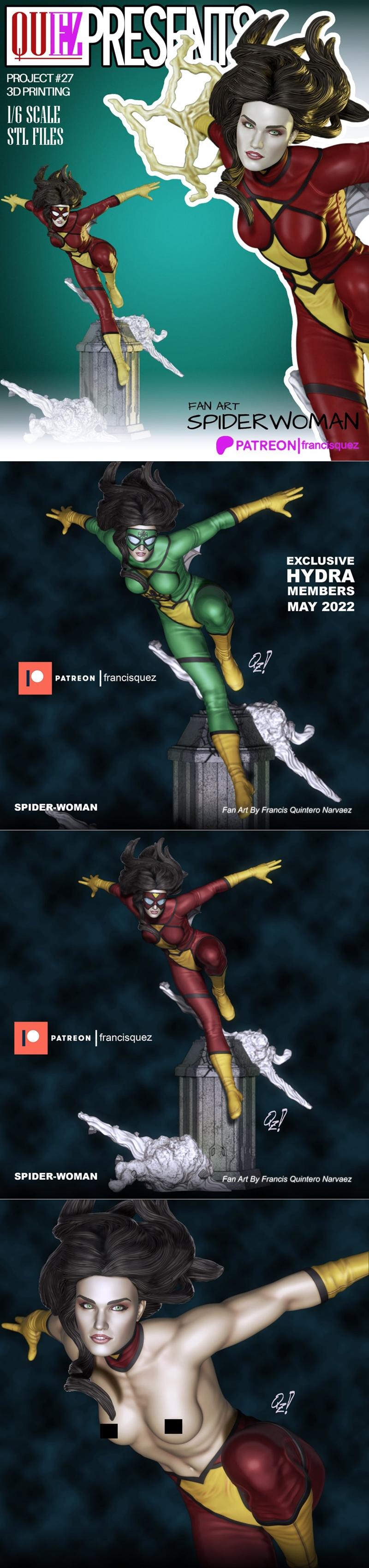 弗兰西斯·奎兹 spider woman 3D打印模型|Francis Quez – Spider woman – Exclusive – 3D Print Model STL