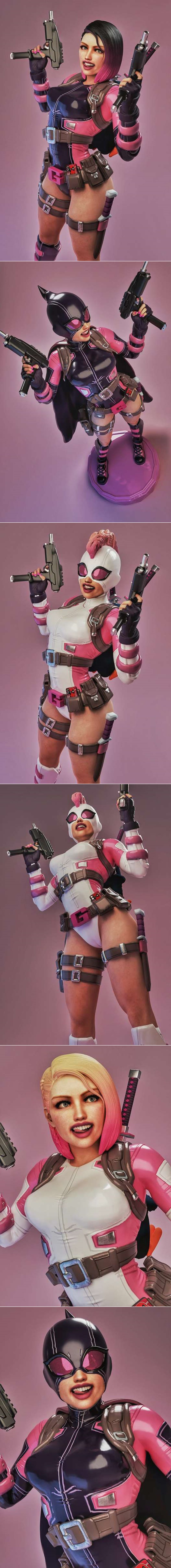 MCM3D - Gwenpool - 3D打印模型|MCM3D – Gwenpool – 3D Print Model STL