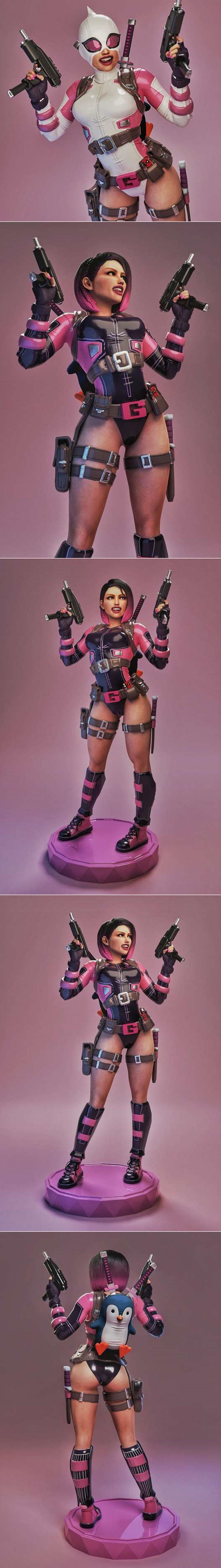 MCM3D - Gwenpool - 3D打印模型|MCM3D – Gwenpool – 3D Print Model STL