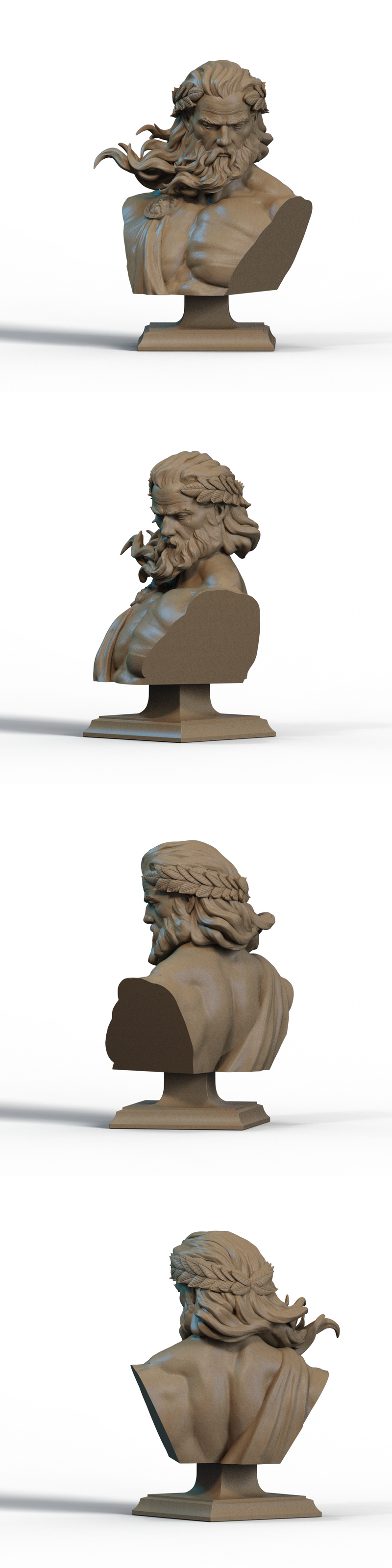 宙斯雕像 3D打印模型|Zeus Bust 2 – 3D Print Model