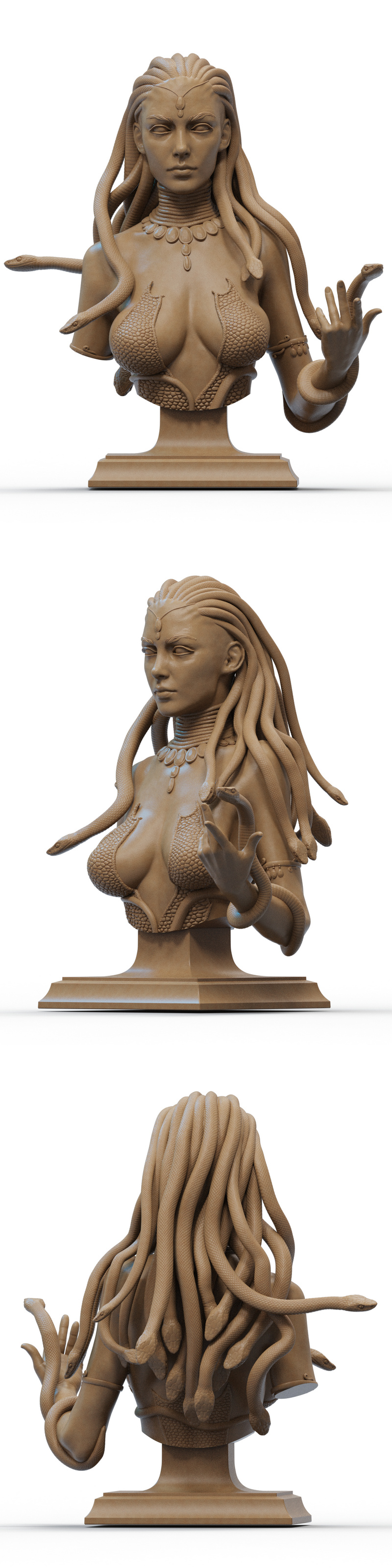 美杜莎雕像 3D打印模型|Medusa Bust – 3D Print Model