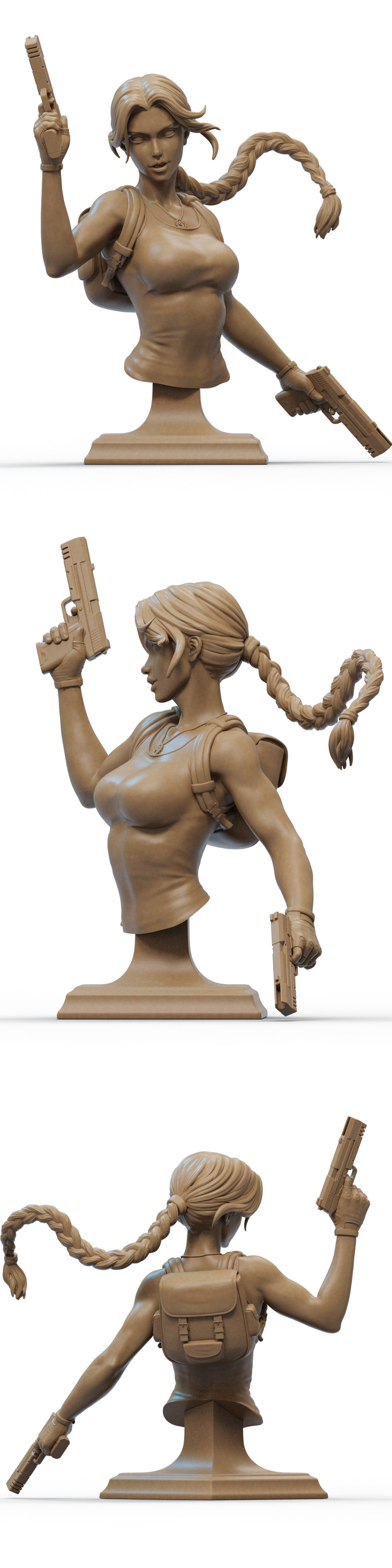 莉亚·克罗夫特 3D打印模型|Lara Croft Bust – 3D Print Model
