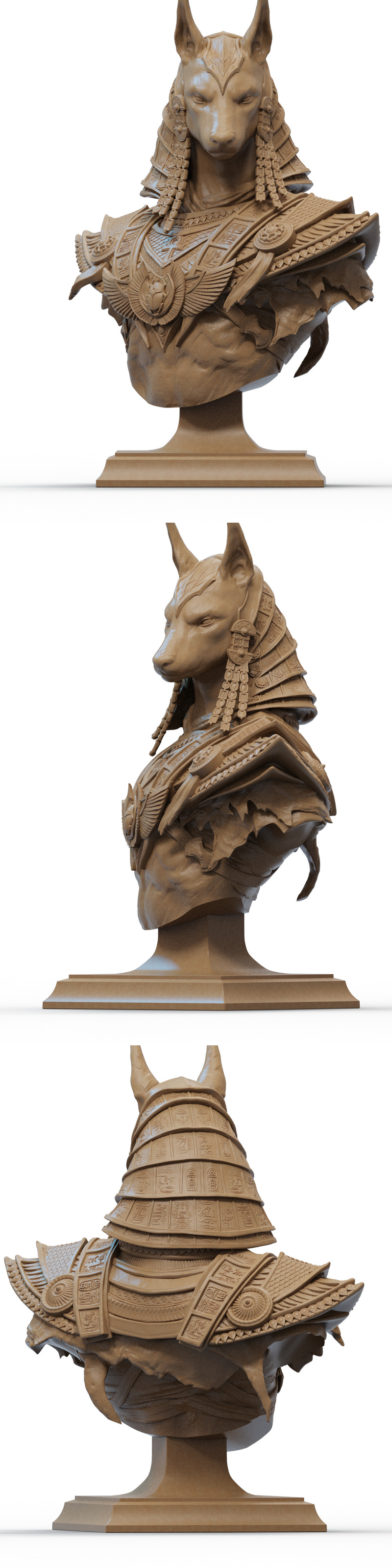 阿努比斯雕像 - 3D打印模型|Anubis Bust – 3D Print Model