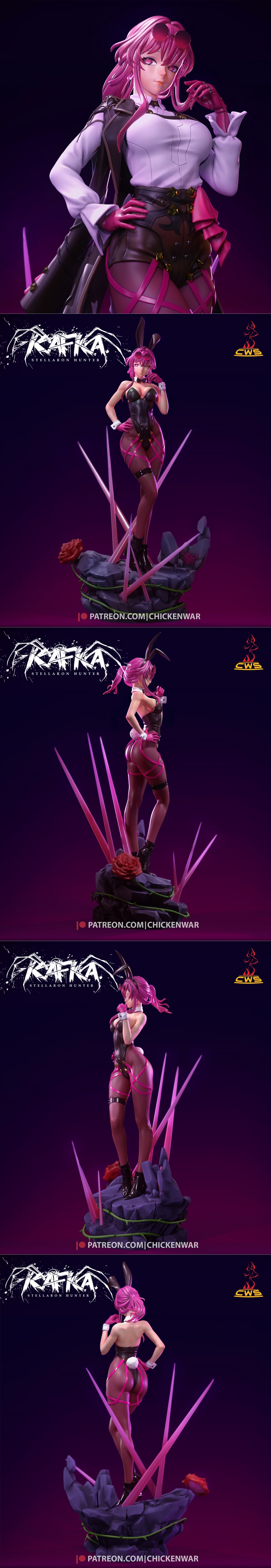 CW工作室 - 哈克系列 - 卡夫卡 3D打印模型|CW Studio – Honkai – Kafka – 3D Print Model STL