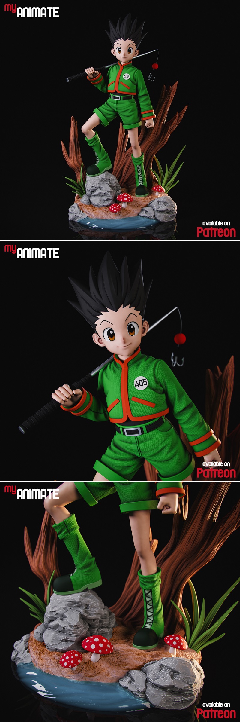 myAnimate – 《进击的巨人》自由之翼 3D打印模型|myAnimate – Gon Freecss – 3D Print Model STL