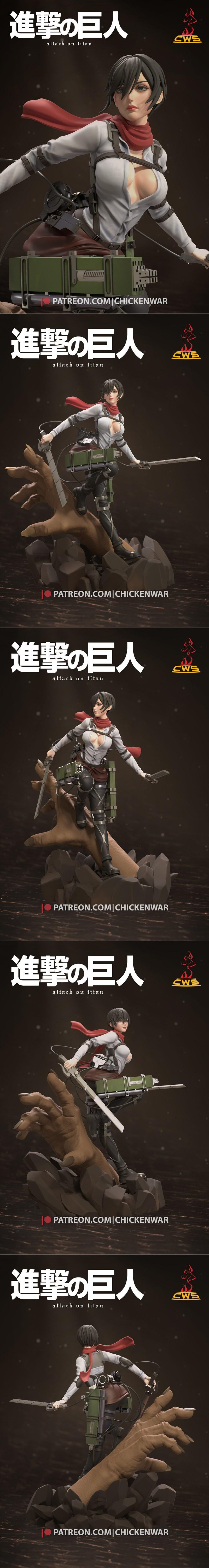 CW Studio -《进击的巨人》米卡莎·阿克曼 3D打印模型|CW Studio – Attack on Titan – Mikasa Ackerman – 3D Print Model STL