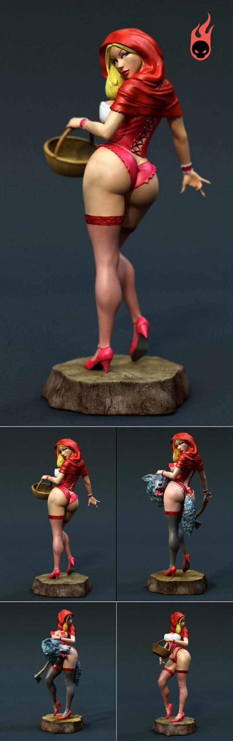 独家 - 红衣少女 - 3D打印模型|Exclusive – Red Riding Hood – 3D Print Model STL