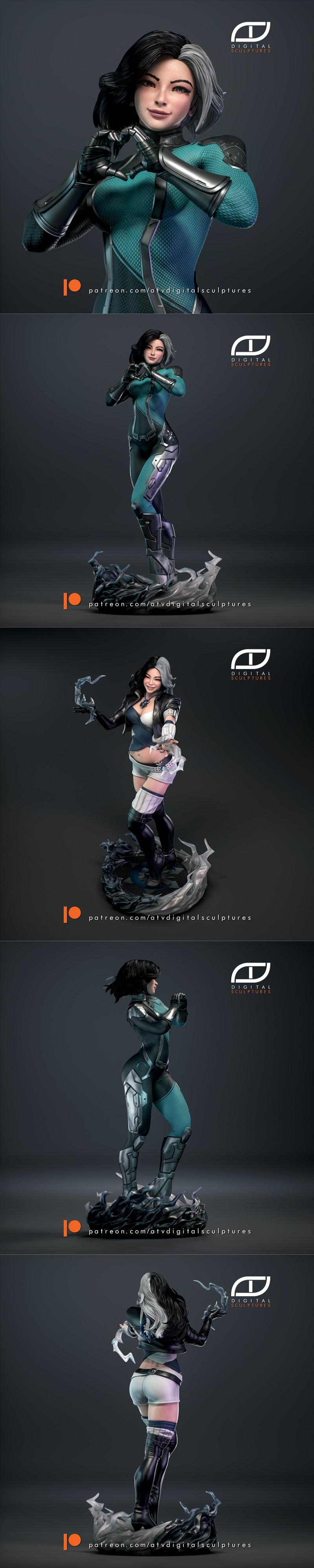 ATV数字雕塑·卢娜·雪 3D打印模型|ATV Digital Sculptures – Luna Snow – 3D Print Model STL