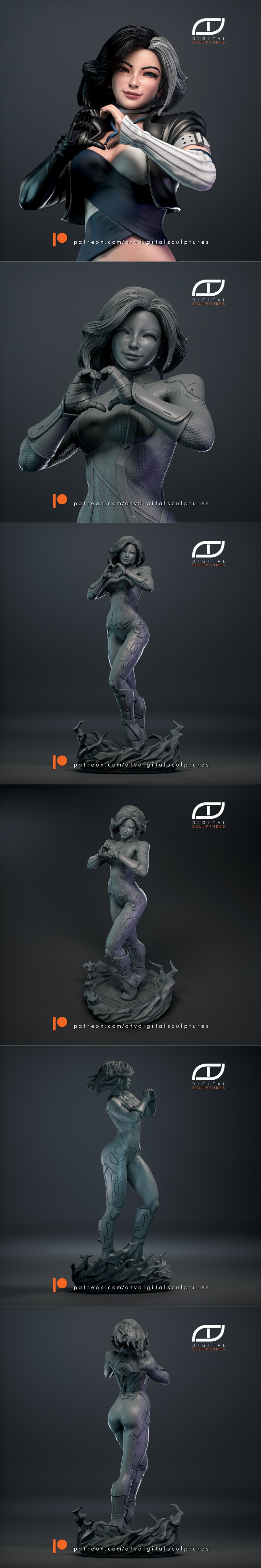 ATV数字雕塑·卢娜·雪 3D打印模型|ATV Digital Sculptures – Luna Snow – 3D Print Model STL