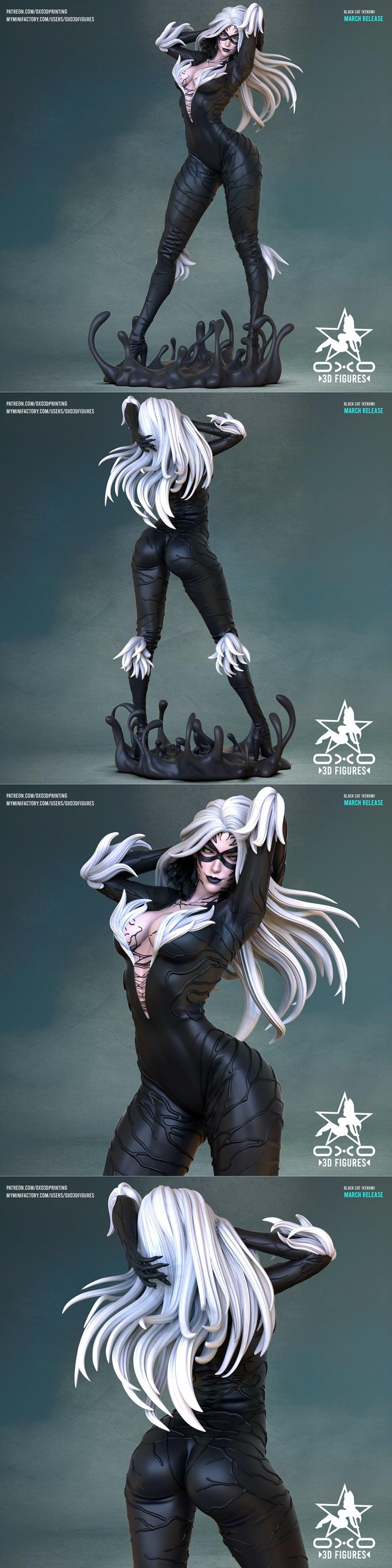 OXO3D黑猫3D打印模型|OXO3D Figures – Black Cat – 3D Print Model STL