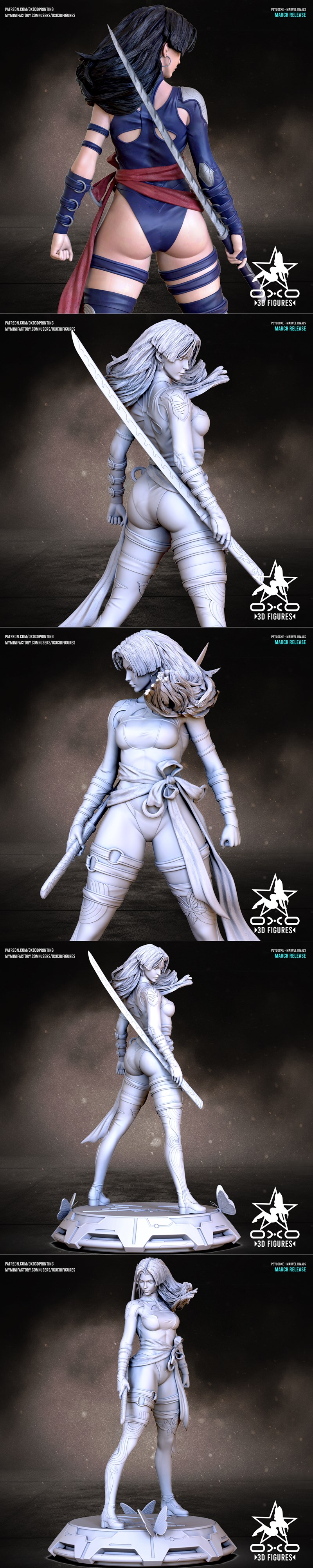 OXO3D Psylocke 3D打印模型|OXO3D Figures – Psylocke – 3D Print Model STL