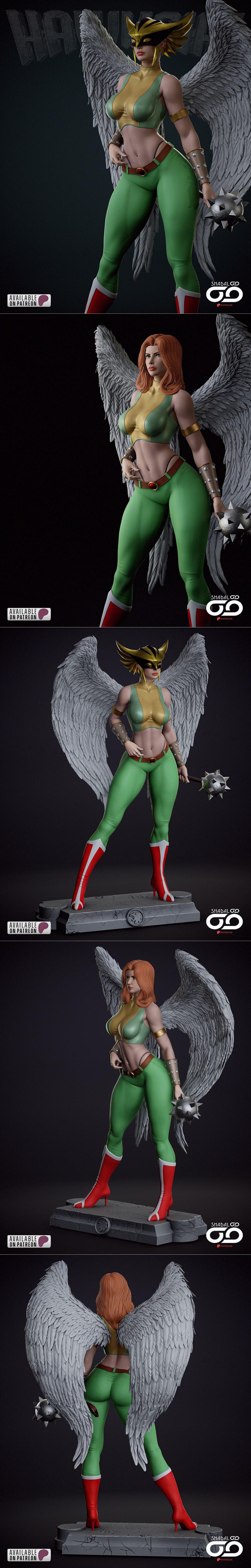 Shadaloo Studios - 鹰女 - 3D打印模型|Shadaloo Studios – Hawk Girl – 3D Print Model STL