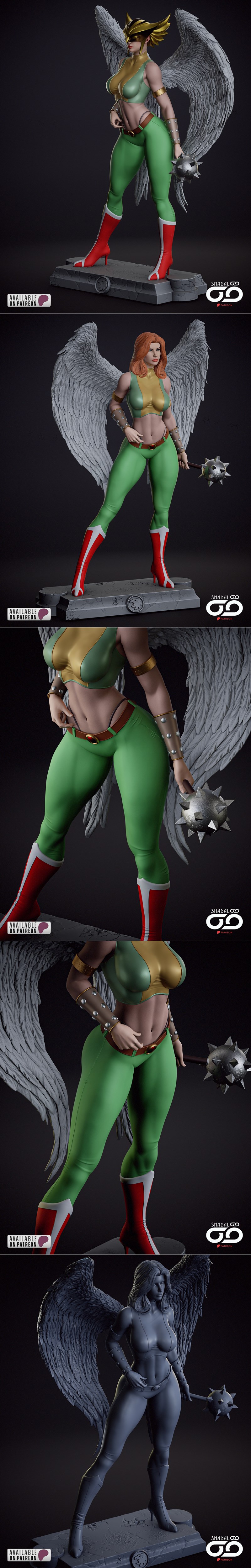 Shadaloo Studios - 鹰女 - 3D打印模型|Shadaloo Studios – Hawk Girl – 3D Print Model STL