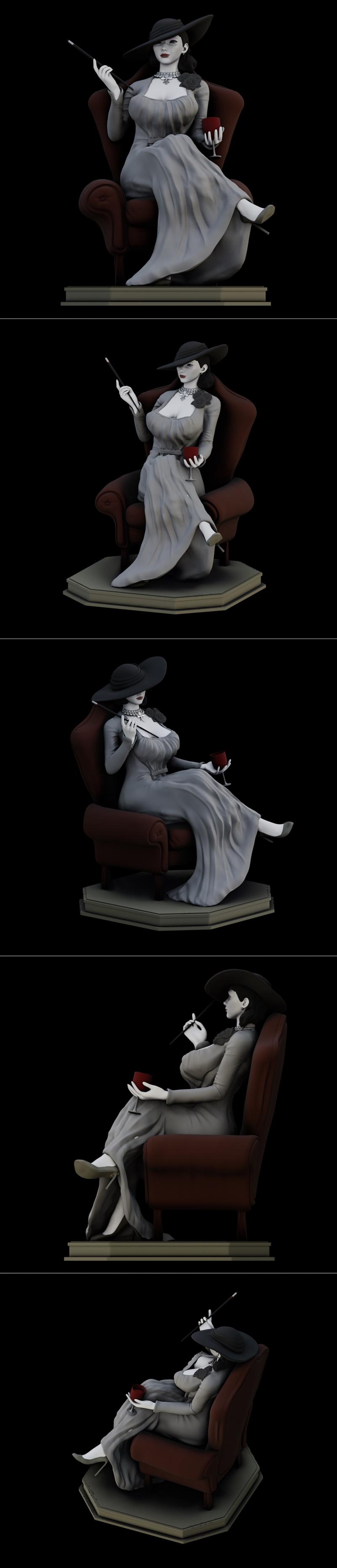 PgGasta - 3D打印模型 - 丽达米特雷斯库|PgGasta – Lady Dimitrescu – 3D Print Model STL