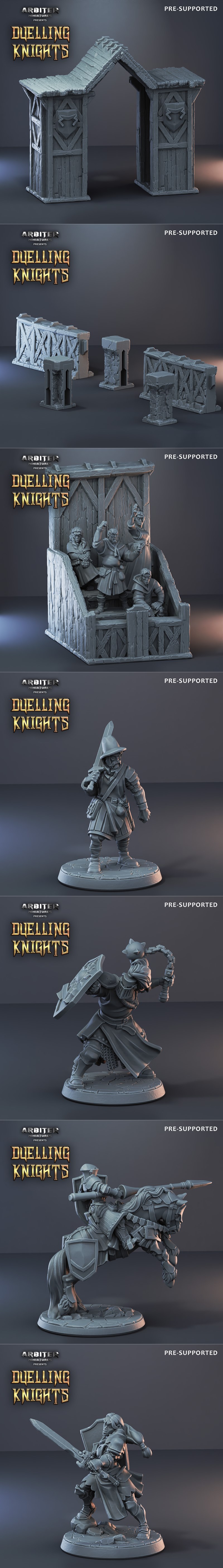 Arbiter迷你模型——骑士对决3D打印模型|Arbiter Miniatures – Dueling Knights – 3D Print Model STL