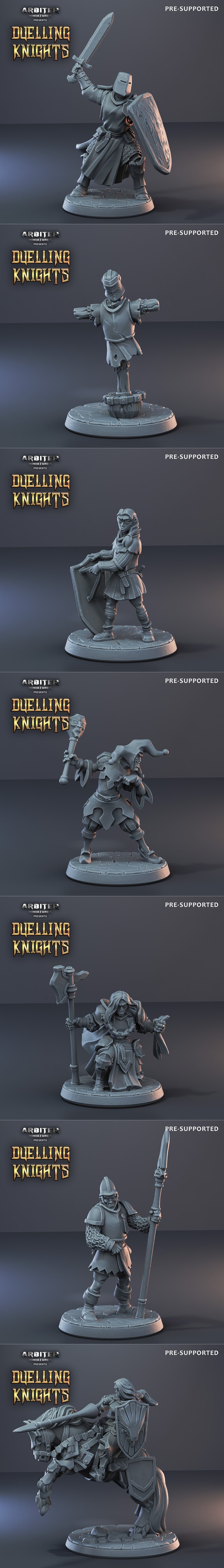Arbiter迷你模型——骑士对决3D打印模型|Arbiter Miniatures – Dueling Knights – 3D Print Model STL