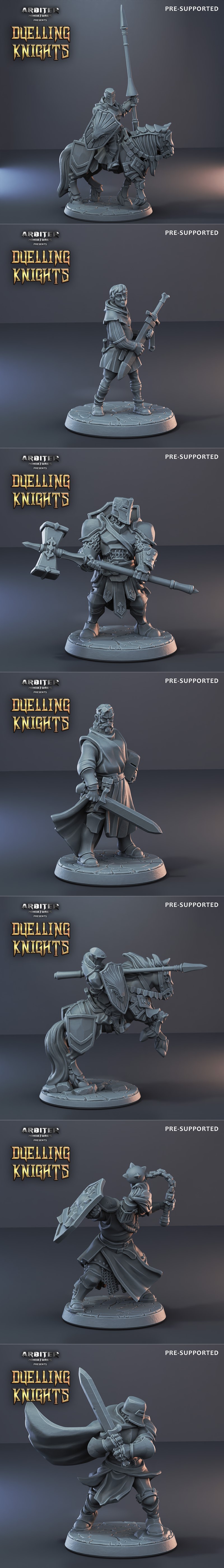 Arbiter迷你模型——骑士对决3D打印模型|Arbiter Miniatures – Dueling Knights – 3D Print Model STL