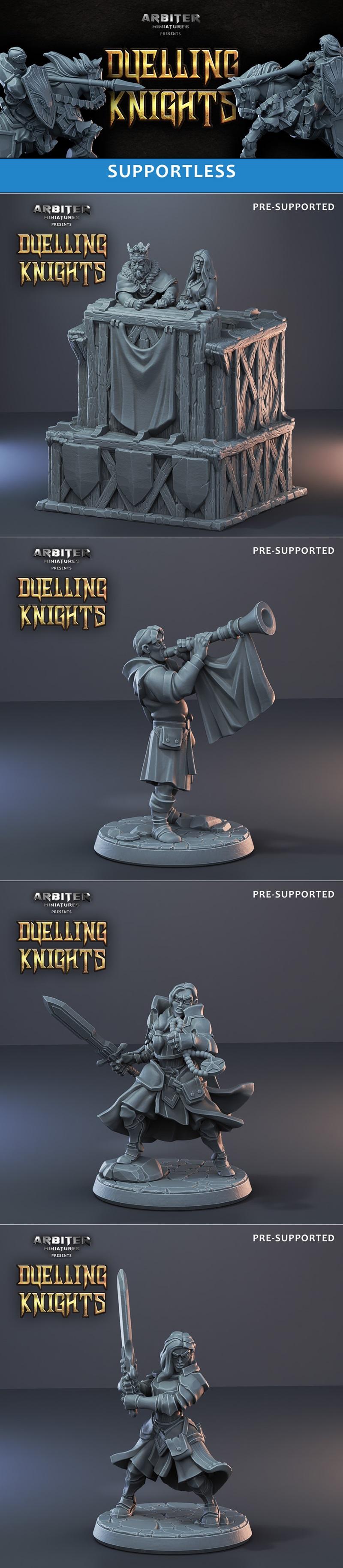 Arbiter迷你模型——骑士对决3D打印模型|Arbiter Miniatures – Dueling Knights – 3D Print Model STL