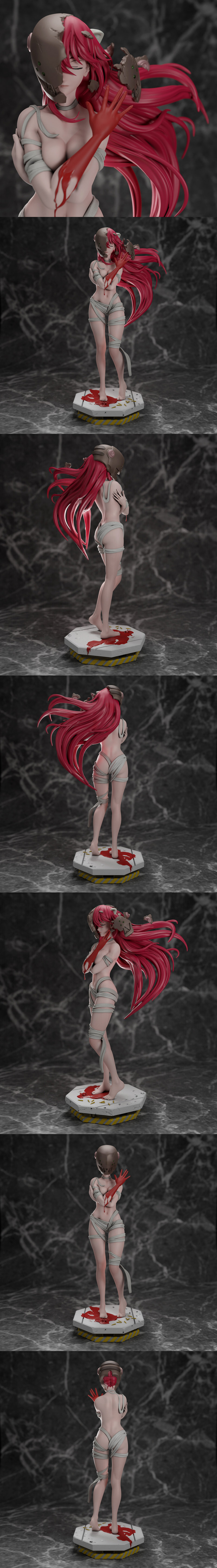 《进击的巨人》露西3D打印模型|Elfen Lied – Lucy – 3D Print Model
