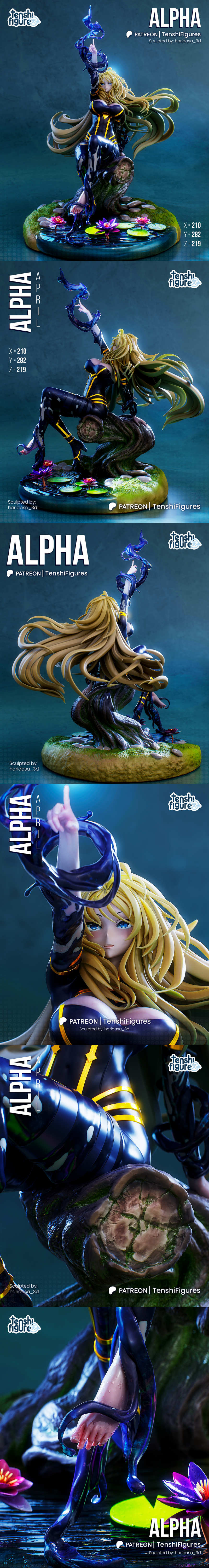 天使图腾——影之尊贵·阿尔法——3D打印模型|Tenshi Figures – The Eminence In Shadow – Alpha – 3D Print Model