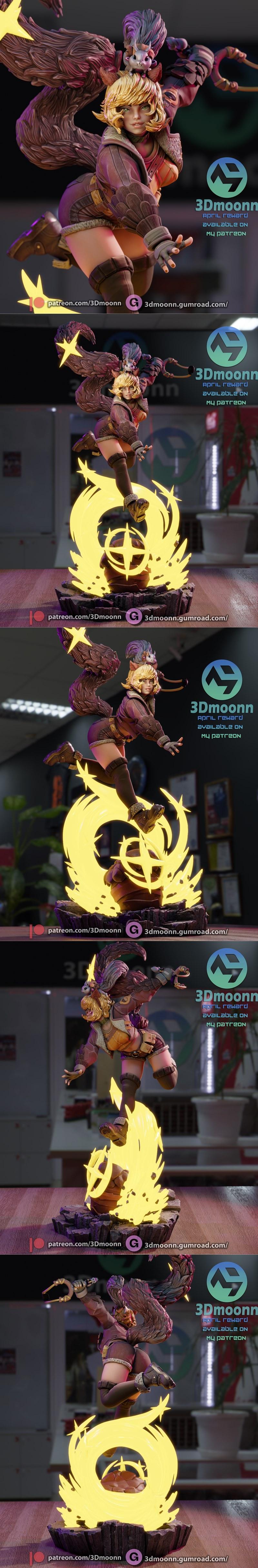 3D打印模型：Squirrel Girl（quirrel女孩）|3Dmoonn – Marvel – Squirrel Girl – 3D Print Model STL