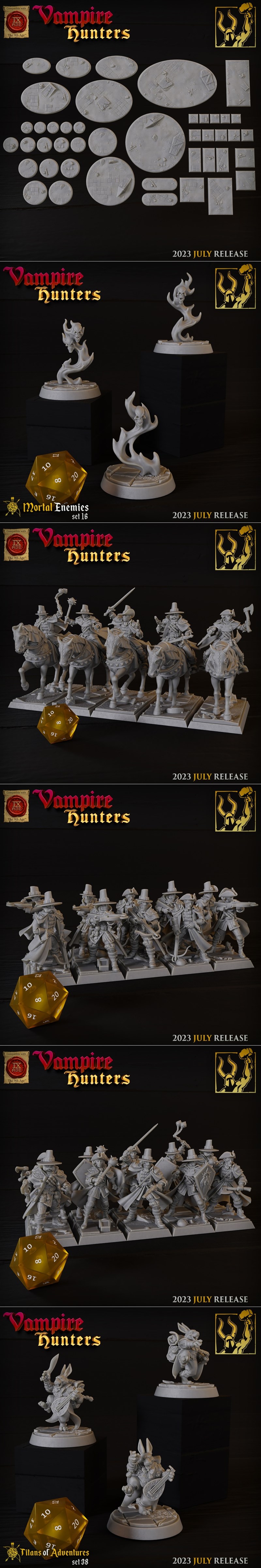 泰坦锻造迷你模型 - 血族猎人 - 3D打印模型|Titan Forge Miniatures – Vampire Hunters – 3D Print Model STL