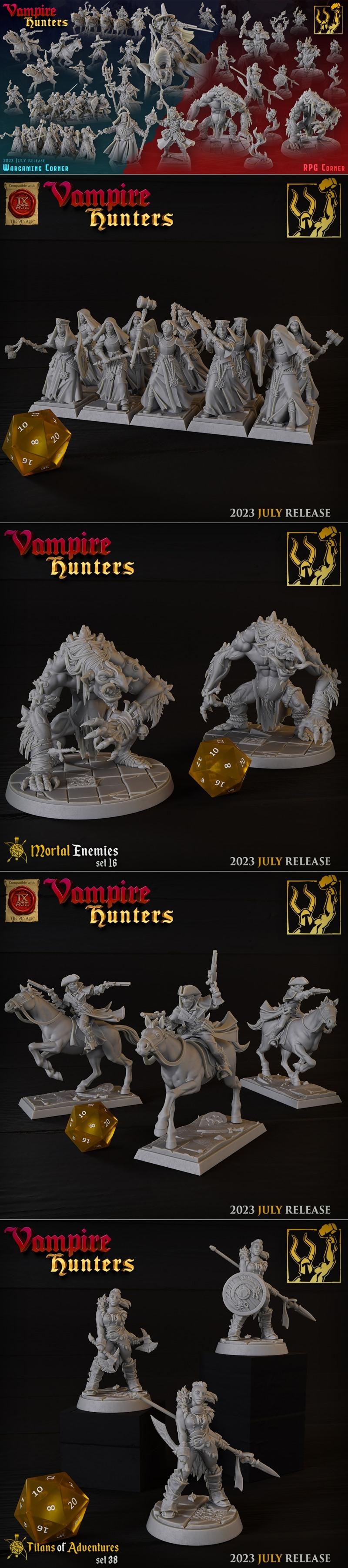 泰坦锻造迷你模型 - 血族猎人 - 3D打印模型|Titan Forge Miniatures – Vampire Hunters – 3D Print Model STL