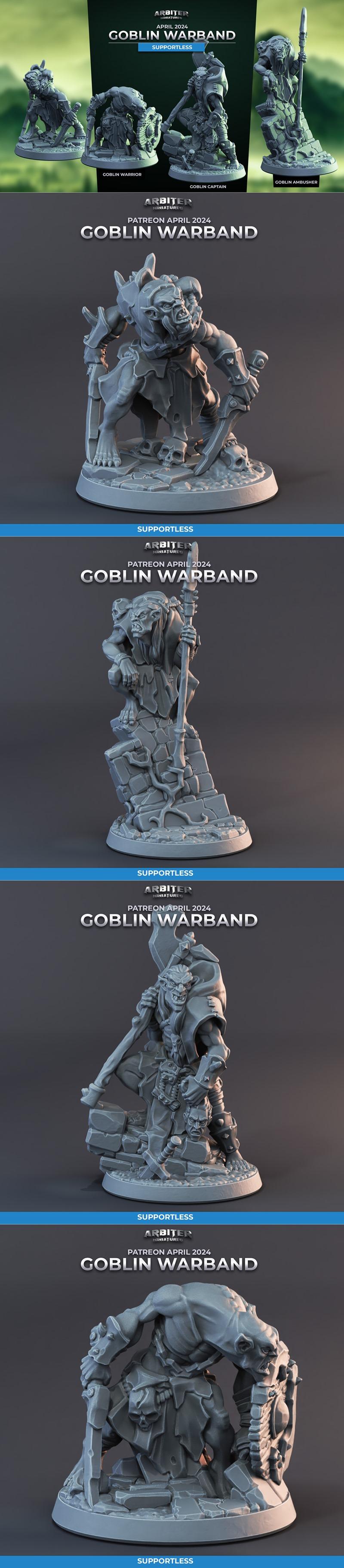 Goblin战团 3D打印模型|Arbiter Miniatures – Goblin Warband April 2024 – 3D Print Model STL