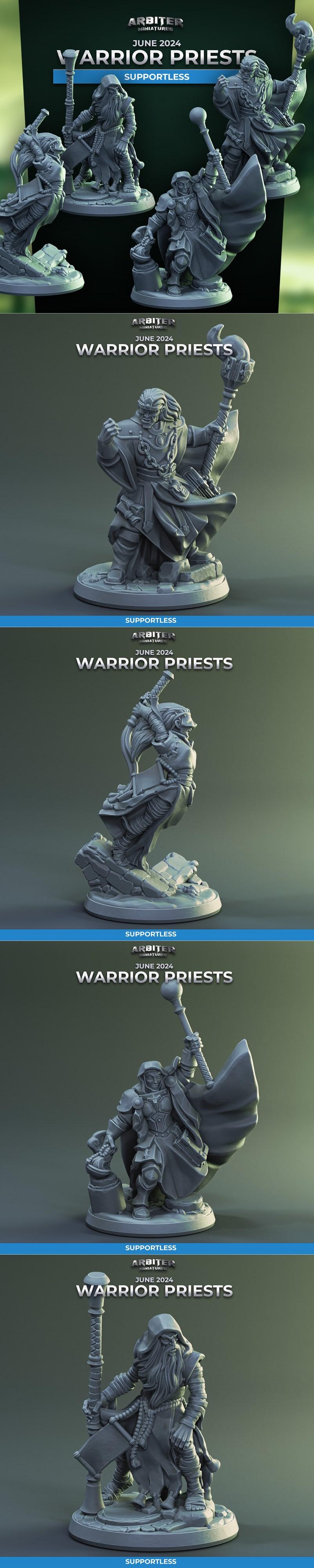 Arbiter迷你模型——战神祭司 2024年6月 3D打印版|Arbiter Miniatures – Warrior Priests June 2024 – 3D Print Model STL