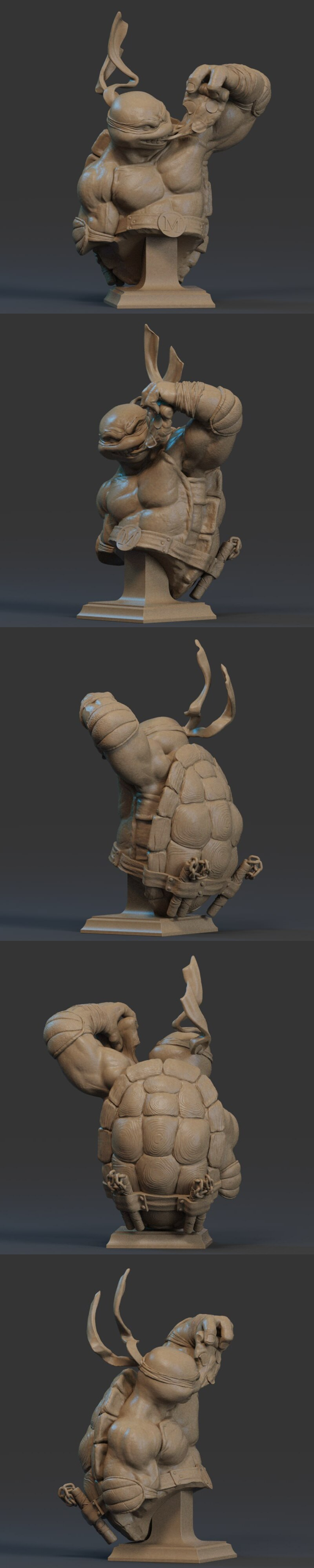 TMNT迈克尔angelo 3D打印模型|TMNT – Michelangelo Bust – 3D Print Model
