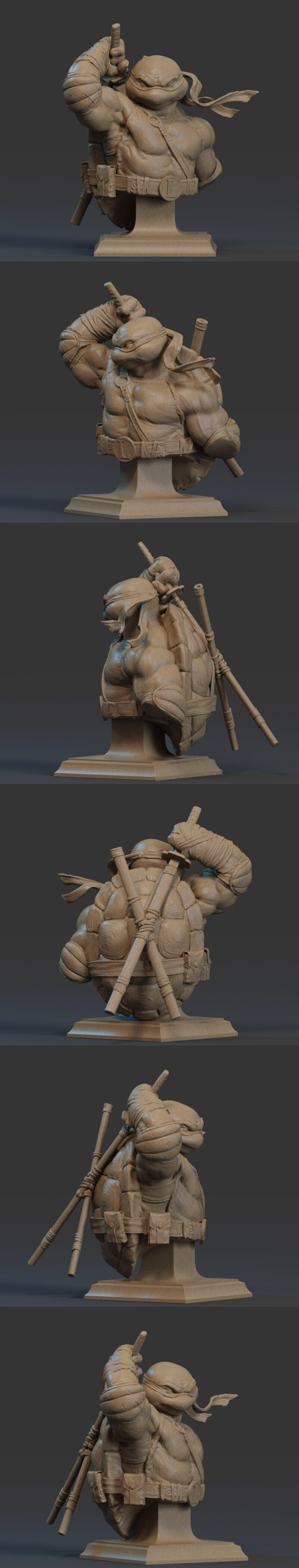 TMNT 乐蒂诺 3D打印模型|TMNT – Leonardo Bust – 3D Print Model