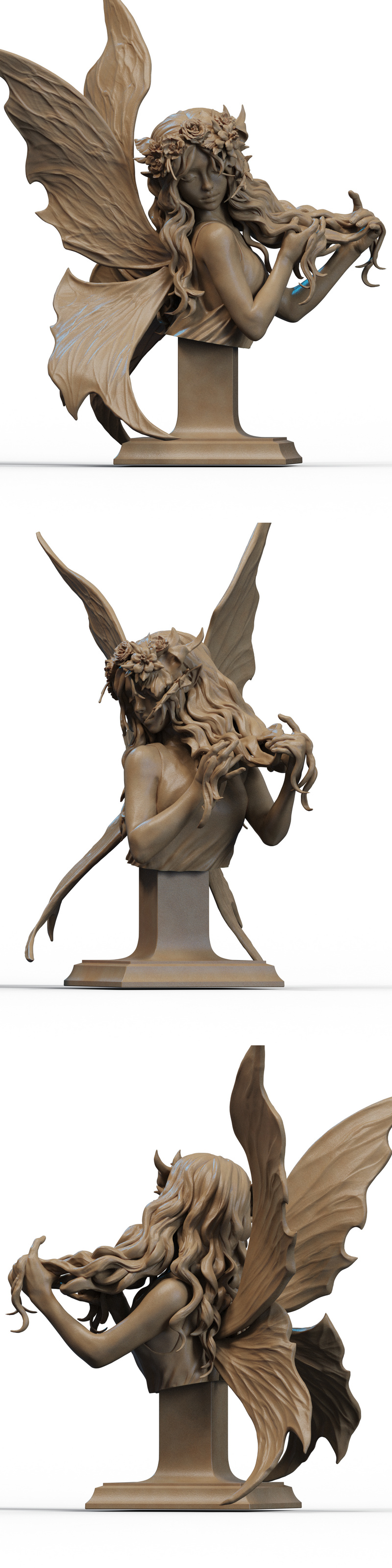梦幻精灵——3D打印模型|Fairy Bust – 3D Print Model