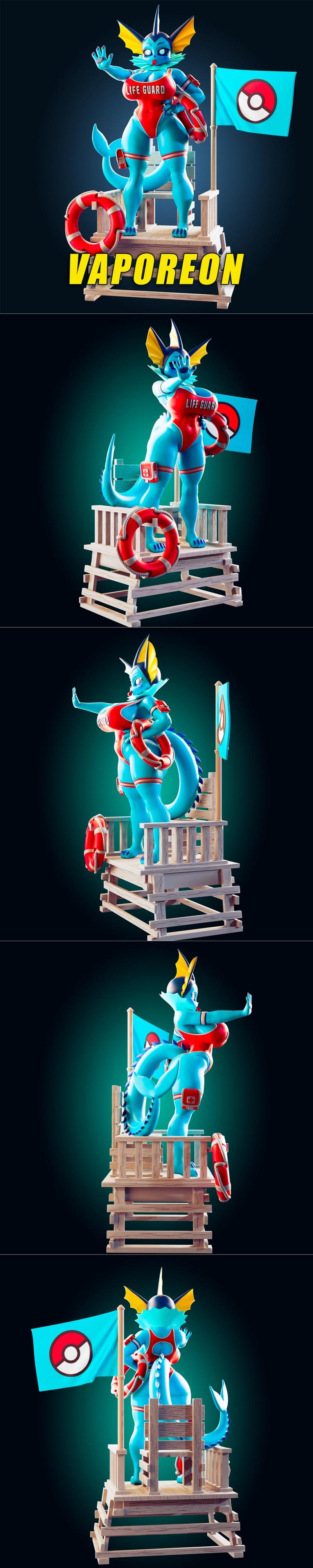 Vaporeon 3D打印模型|Officer Rhu – Vaporeon – 3D Print Model STL
