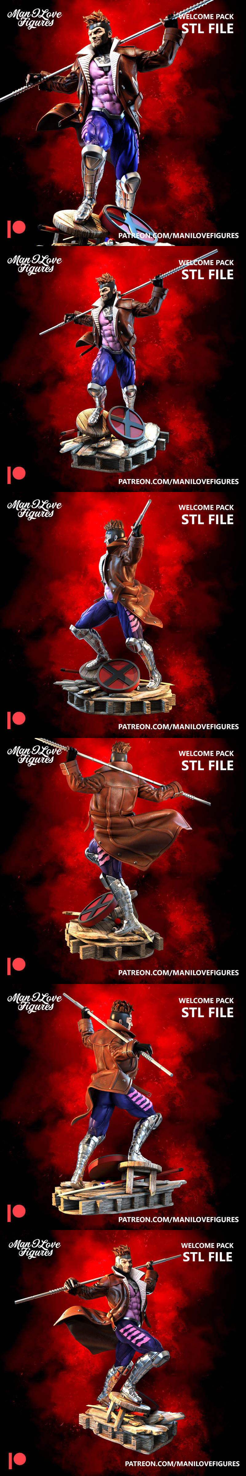 Gambit X-Men 3D打印模型|Man I Love Figures – Gambit Xmen – 3D Print Model