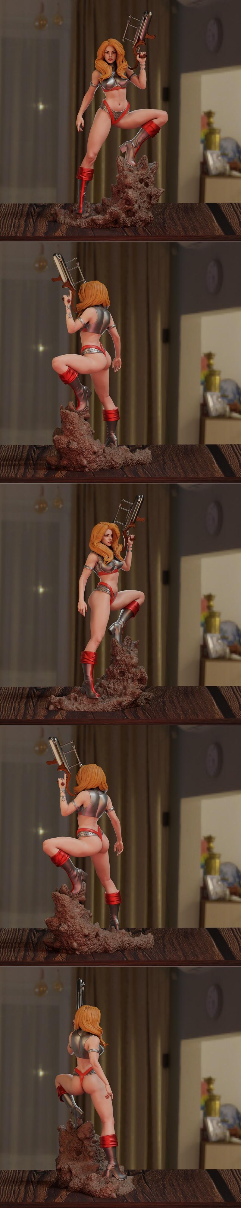 BrunoArt3D - 巴巴拉拉 - 3D打印模型|BrunoArt3D – Barbarella – 3D Print Model STL
