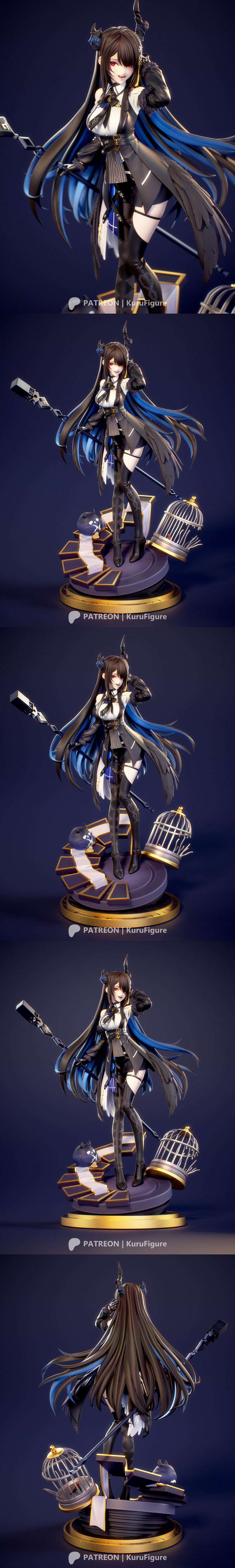 Kuru角色Nerissa Ravencroft 3D打印模型|Kuru Figure – Hololive – Nerissa Ravencroft – 3D Print Model