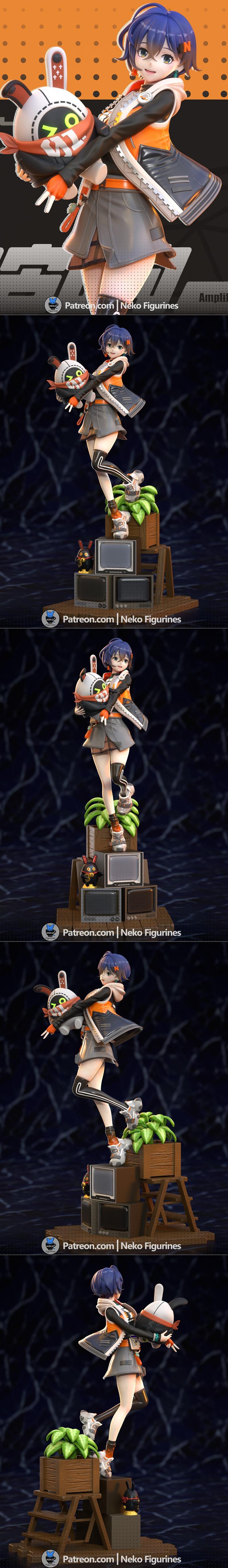 Neko Figurines 3D打印模型：崩坏：星穹铁道-贝尔|Neko Figurines – Zenless Zone Zero – Belle – 3D Print Model STL