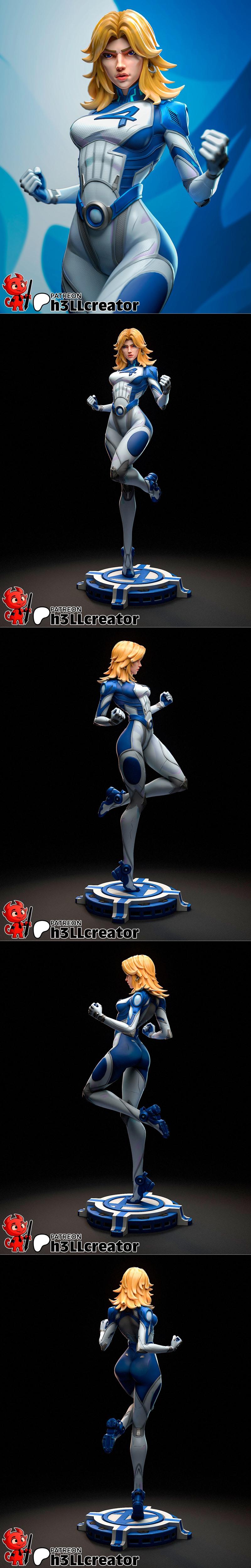 H3LL创作组 - 隐形女侠 - 3D打印模型|H3LL Creator – Invisible Woman – 3D Print Model STL