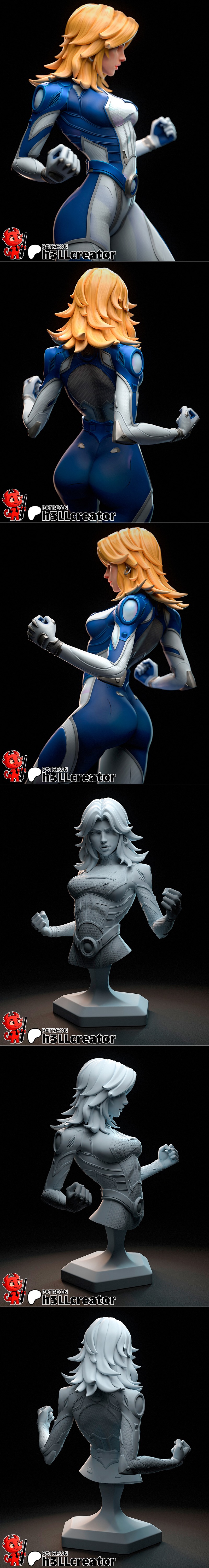 H3LL创作组 - 隐形女侠 - 3D打印模型|H3LL Creator – Invisible Woman – 3D Print Model STL