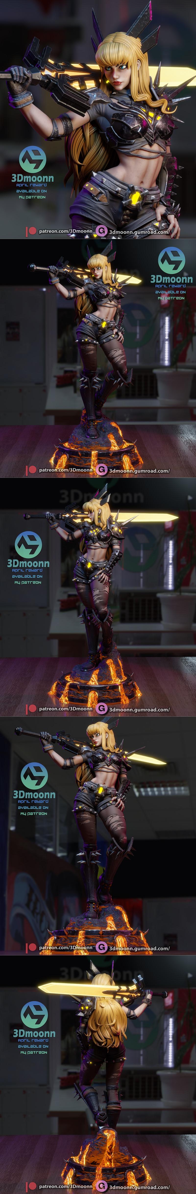 3D打印模型：漫威魔法少女魔力登场|3Dmoonn – Marvel – Magik – 3D Print Model STL