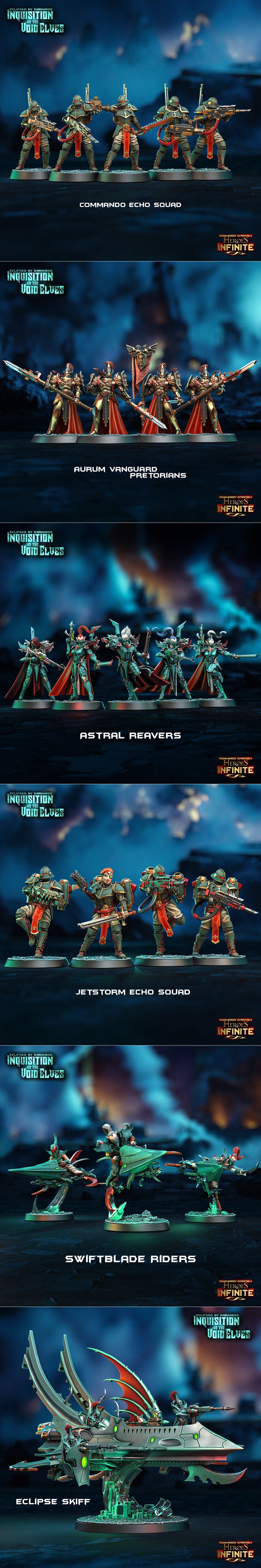 英雄无限：暗蚀之战——征讨与虚空精灵的3D打印模型|Heroes Infinite – Eclipsed by Darkness – Inquisition vs the Void Elves – 3D Print Model STL