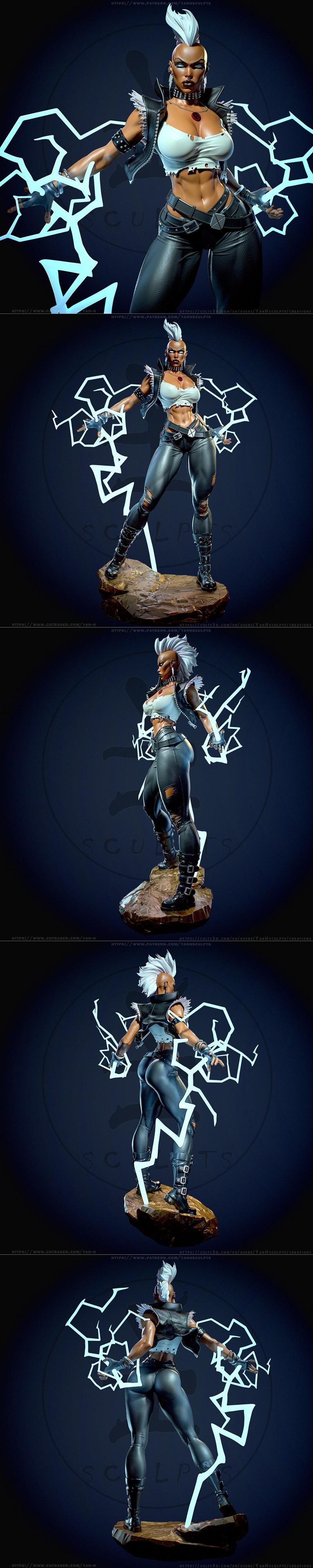 Yan-H工作室风暴角色3D打印模型|Yan-H – Marvel – Storm – 3D Print Model STL